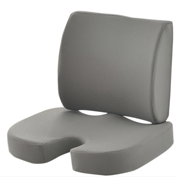 SuperOrtho Set Durable Lumbar and Seat Cushion Memory Foam Grey / Σετ Ανατομικά Μαξιλάρια μέσης και καθίσματος